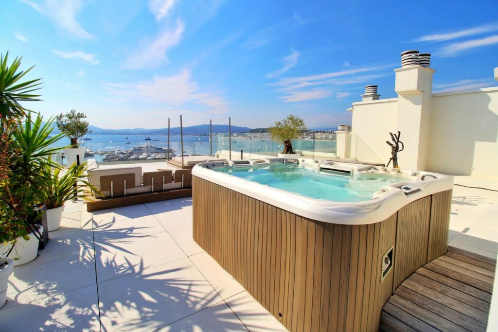 luxury apartment in cannes terrace with view over cannes