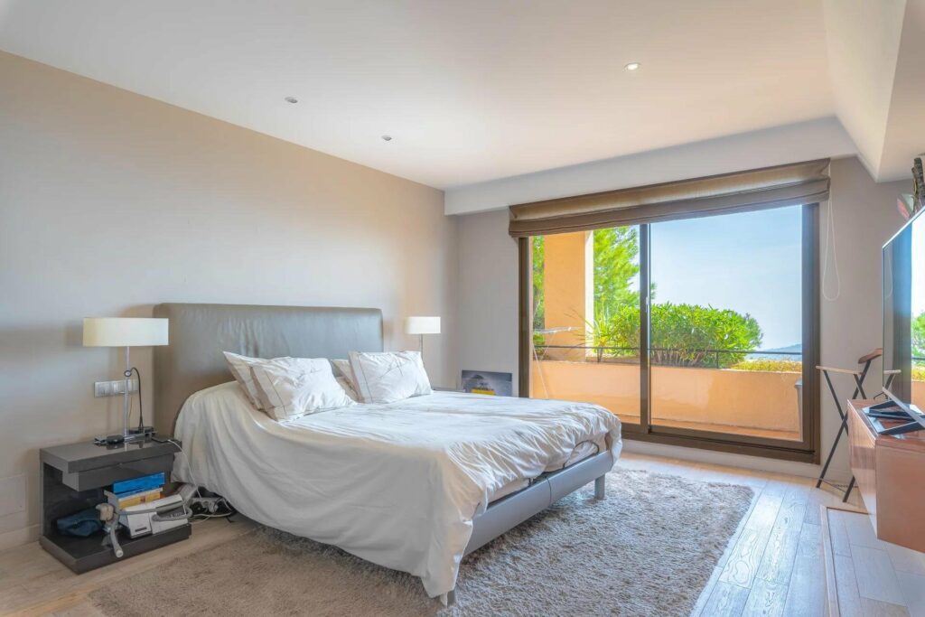 bedroom at luxury apartment in villefranche