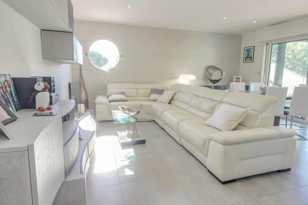 modern white living room with chic design