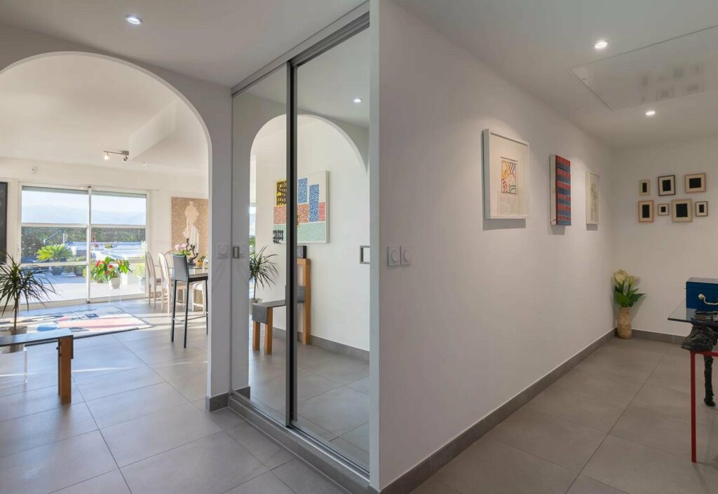 interior of modern villa in cagnes sur mer with modern art pieces