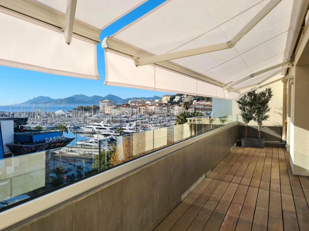 terrace overlooking the city of cannes and porte