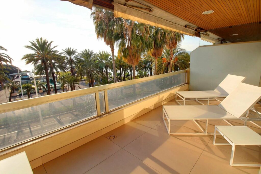 terrace with view of the beach in cannes
