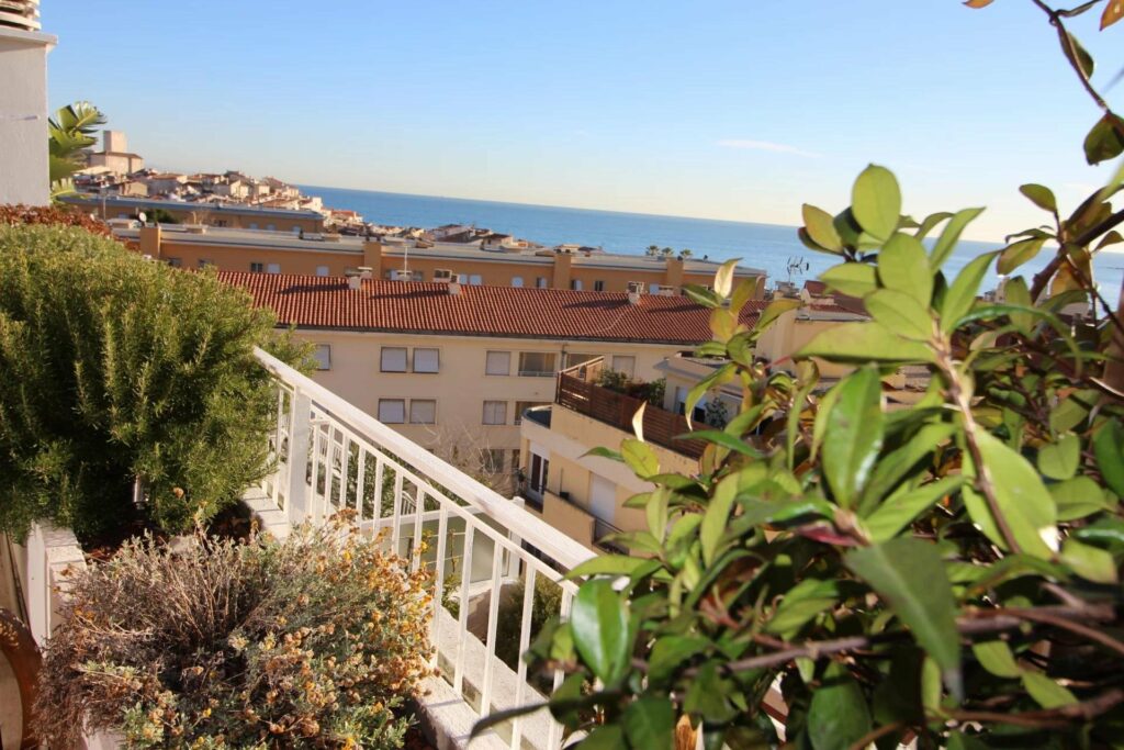 terrace view of antibes from apartment for sale