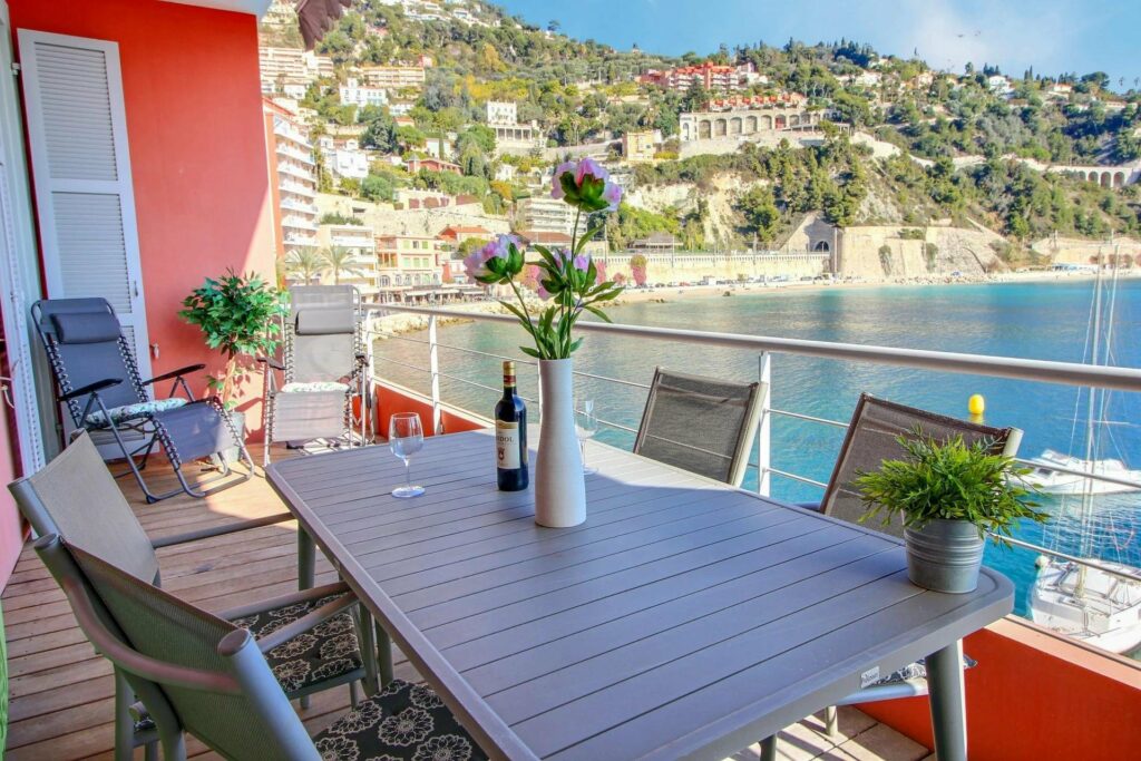 terrace of apartment for sale in south of france with sea view