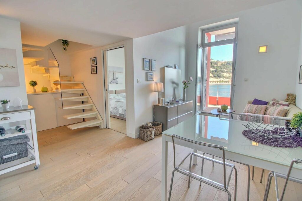 interior of apartment for sale in villefranche-sur-mer with mezzanine