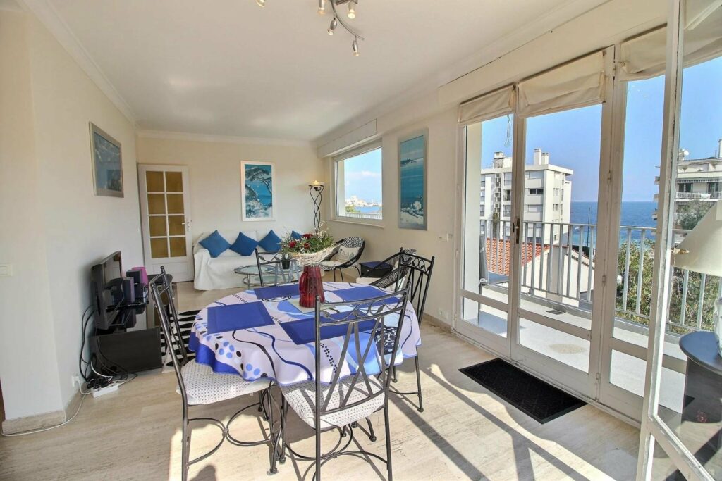 interior of modern apartment in cap d'antibes with sea view terrace