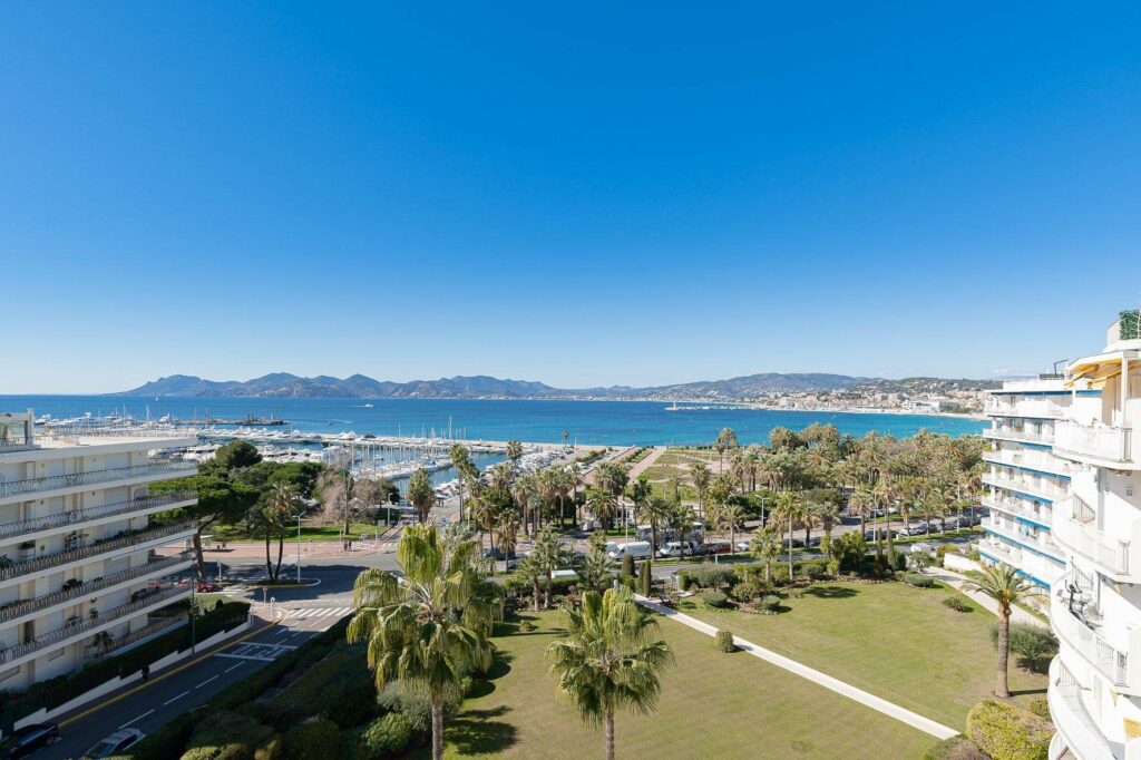 wonderful view of the coast of cannes from penthouse on cannes croisette