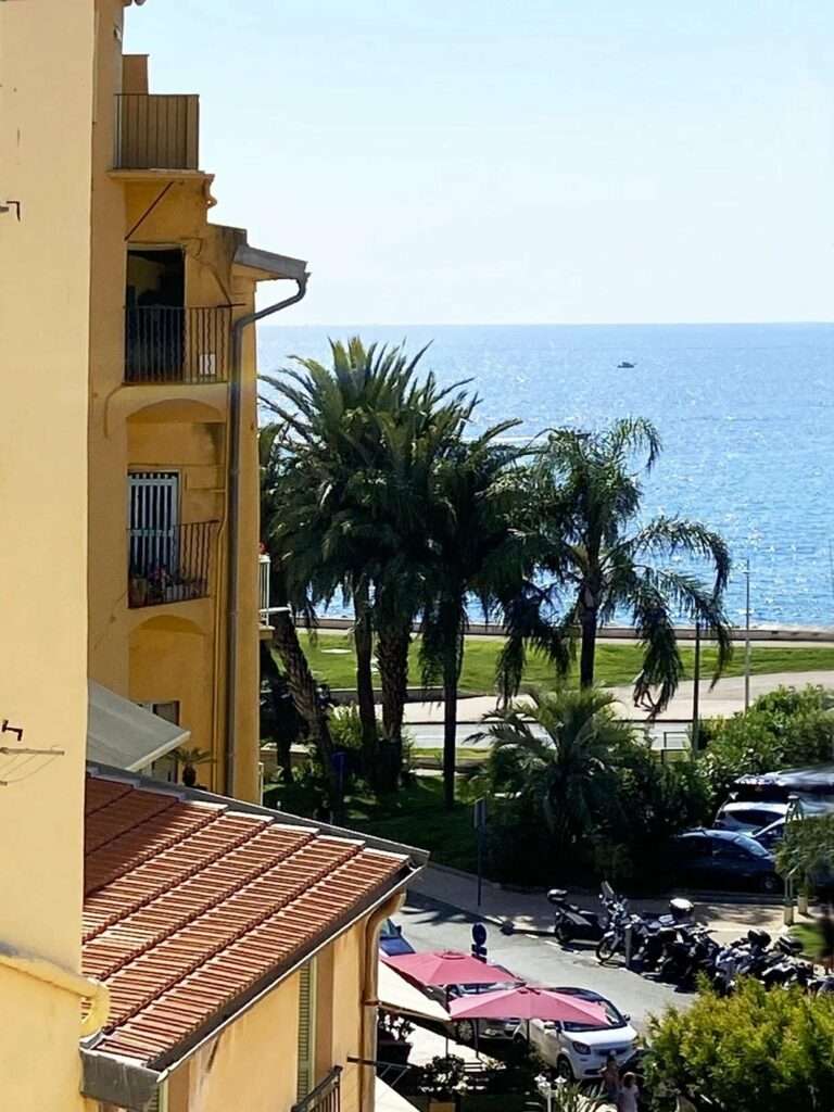 sea view from balcony of apartment in Menton