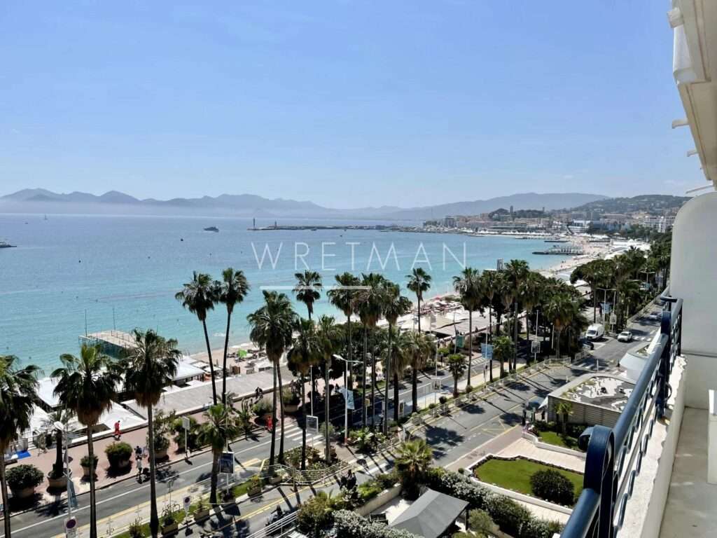 sea view terrace of luxury apartment for sale in Cannes on the Croisette