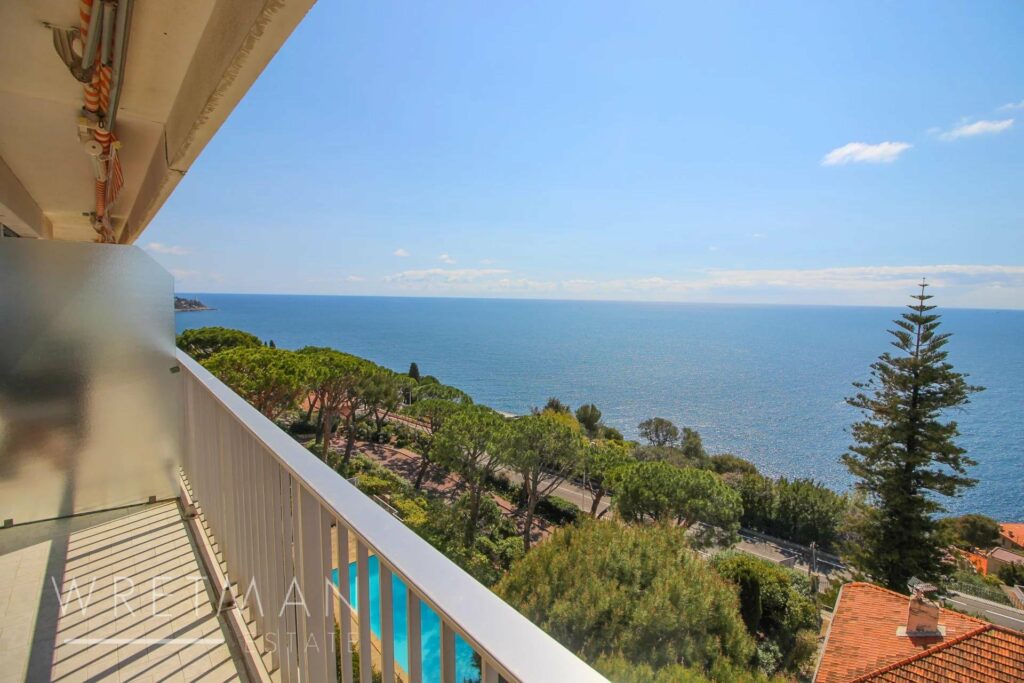beautiful sea view from terrace of apartment in Nice Mont Boron