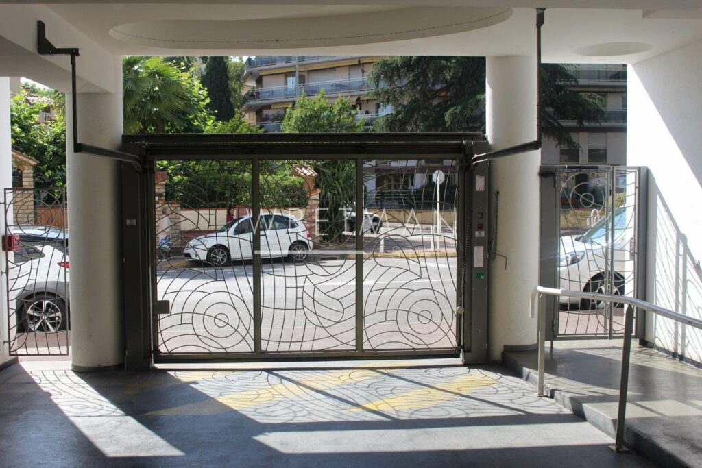 entrance to modern apartment for sale in antibes