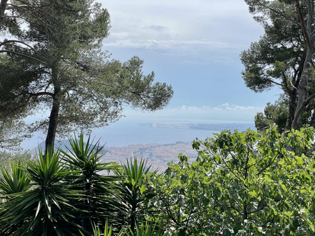 view of the ocean from garden of villa